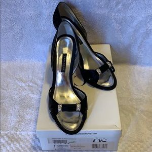 Caparros Shoes Black Silk Heals 8.5